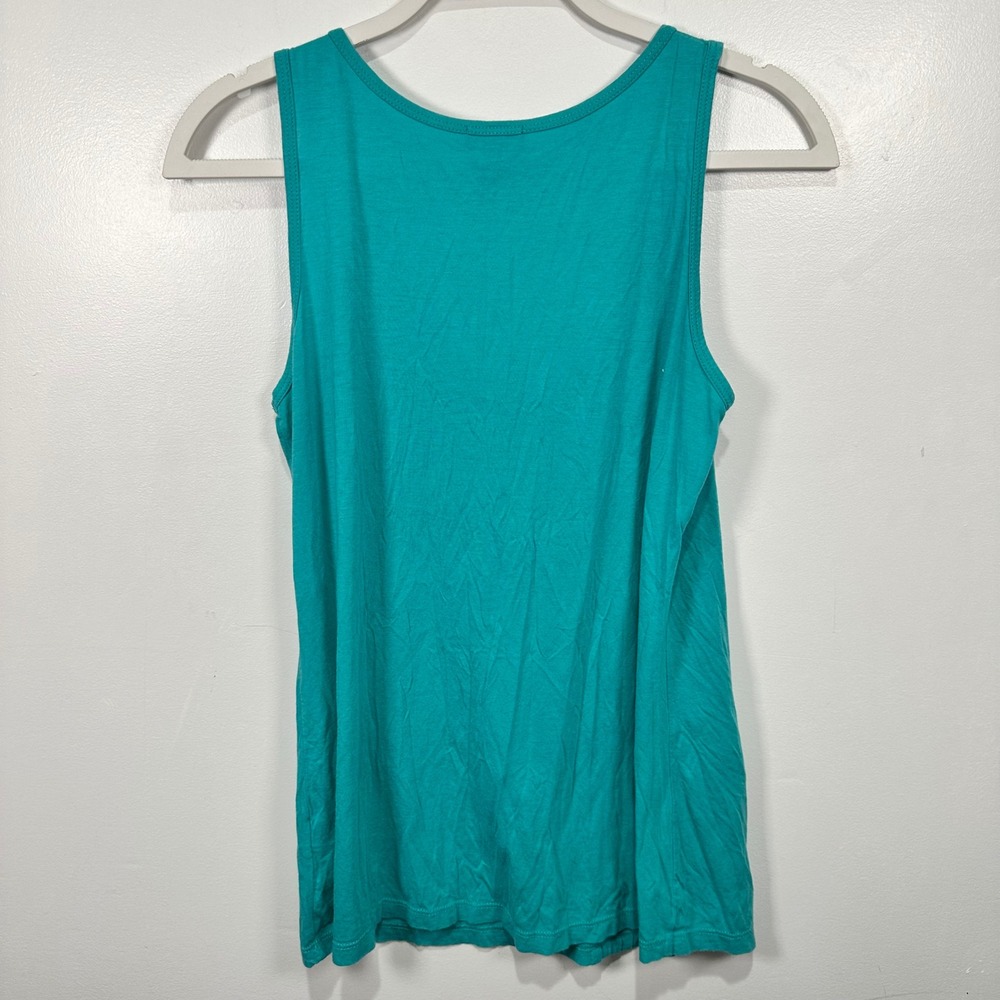 Lilla P Teal Tank Top Sleeveless Casual Basic Women's Apparel Medium - Picture 3 of 3